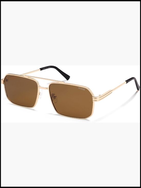 Retro Polarized Square Sunglasses Metal Frame UV Protection Unisex main image 5
